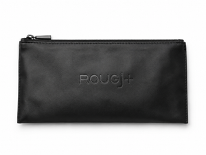 Pochette in ecopelle nera con logo Rougj