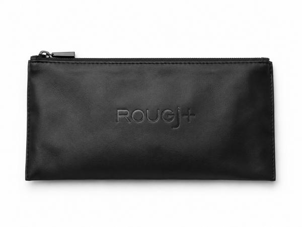 Pochette in ecopelle nera con logo Rougj