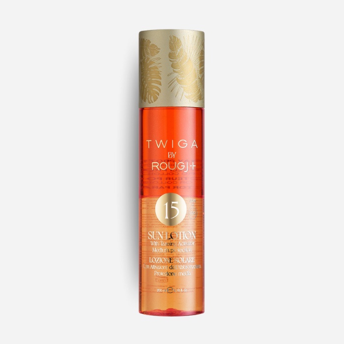 Solare Bifasico SPF15 con attivatore di melanina e oro colloidale Twiga By Rougj